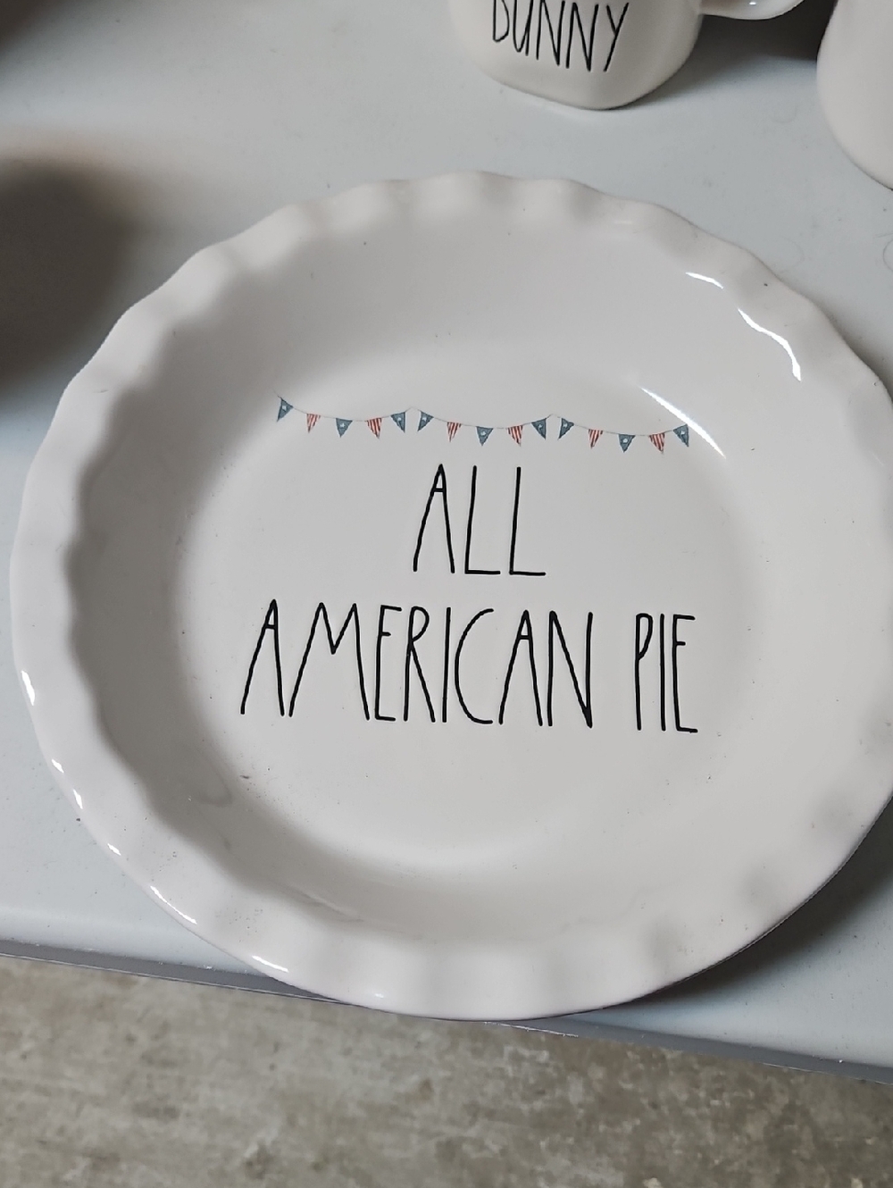 Rae Dunn,All American Pie Ceramic Pie Plate